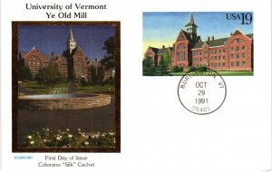 #UX159 Old Mill Vermont  Postcard – Colorano Silk  Cachet