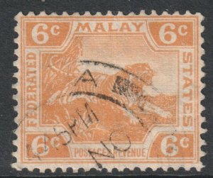 Malaya FMS Federated States Scott 45 - SG40, 1904 Leaping Tiger 6c used