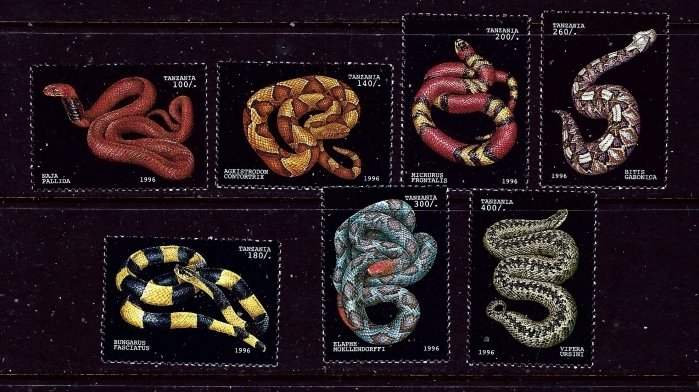 Tanzania 1471-77 MNH 1996 Snakes    (ap3713)