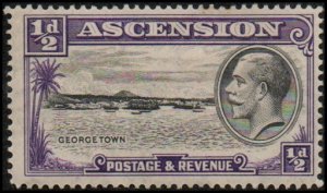 Ascension 23 - Mint-H - 1/2p George Town / George V (1934) (cv $1.10)