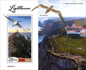 Liberia - 2022 Lighthouses and Birds - Stamp Souvenir Sheet - LIB220221b1