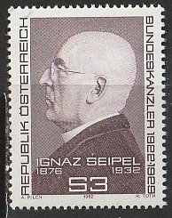 1982 Austria - Sc 1216 - MNH VF - 1 single - Ignaz Seipel, Statesman