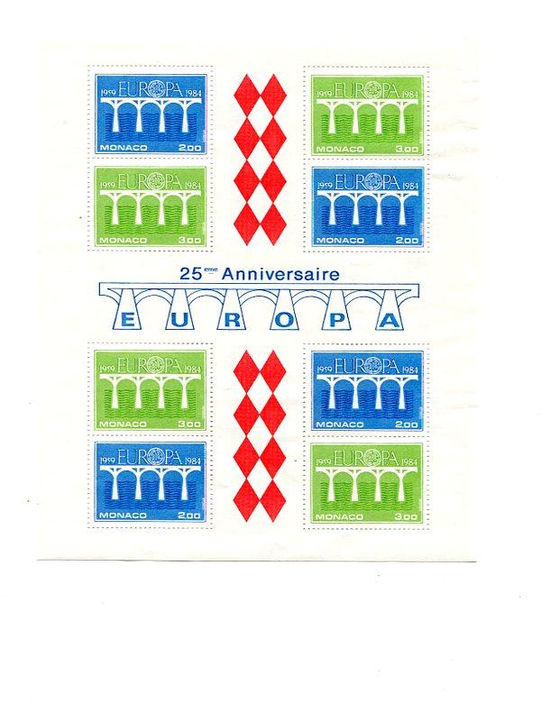 Monaco 1984  Europa sheets Mint VF NH - Lakeshore Philatelics