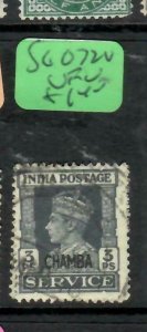 INDIA CONVENTION STATE CHAMBA (PP0906B)  KGVI  3P  SERVICE   SG O72   VFU 