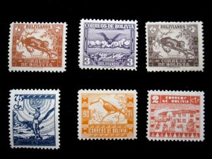 BOLIVIA - SCOTT# 262-263,265-268 - MH - CAT VAL $46.00