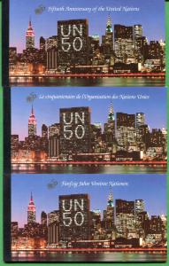 UNITED NATIONS Prestige Booklet - 3x each 50th France USA Egypt Spain 15 total