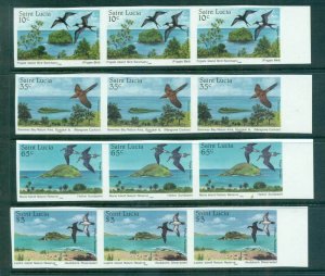 St Lucia 1985 Nature Reserves, Birds in Habitats IMPERF Str 3 MUH lot68639