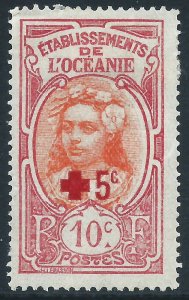 French Polynesia, Sc #B4, 10c + 5c, MH