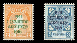 Ireland #118-119 Cat$38, 1941 Overprints, set of two, never hinged