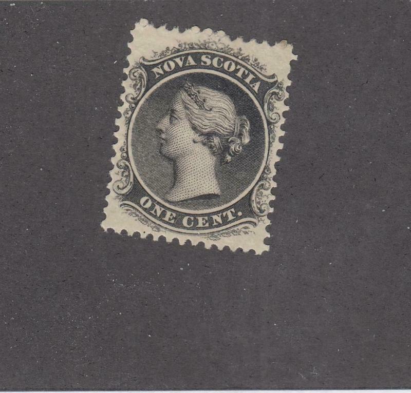 NOVA SCOTIA  # 8 FVF-MH 1cts 1860-63 QUEEN VICTORIA / BLACK CAT VALUE $15