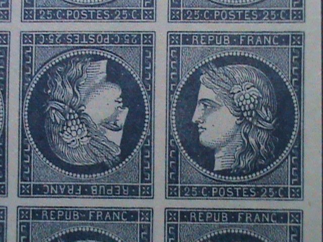 ​FRANCE-1850  SC# 6c BLUE CERES- RARE IMPERF BLOCK OF 9WITH TETE BECHE PAIR VF