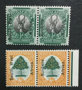 MOMEN: SOUTH WEST AFRICA SG #41,43 MINT OG H LOT #195584-3882