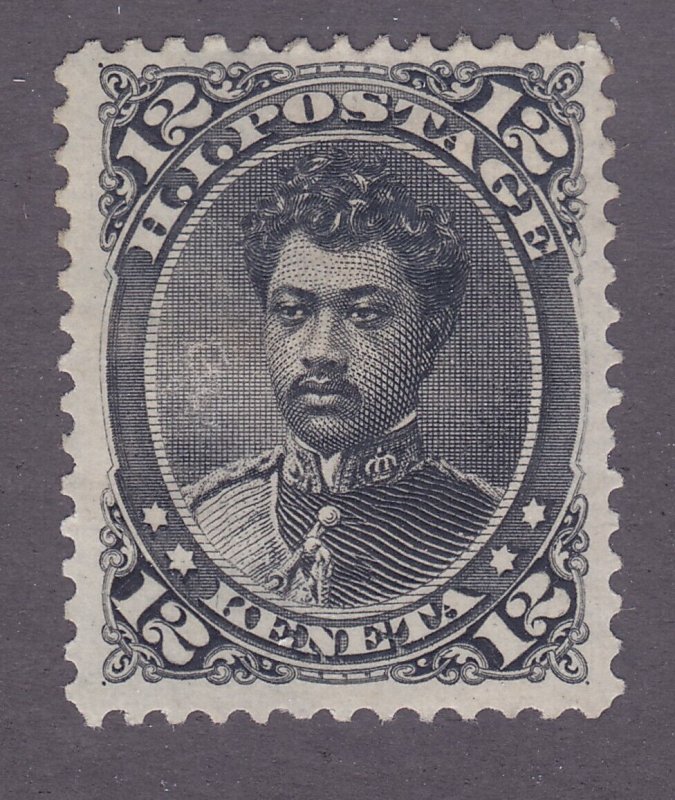 Hawaii 36 Mint OG 1875 12c Prince William Pitt Leleiohoku Issue XFine 