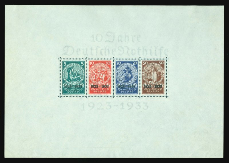 GERMANY 1933 SEMI POSTAL  Deutsches Nothilfe BLOCK Sc# B58 (Mi Block  2)mint MNH