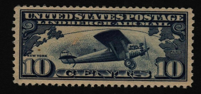 1927 Lindbergh Sc C10 AIRMAIL MNH OG VF+ single CV $12.50 (H