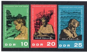 German Democratic Republic 1965 Set of 3 Schweitzer, Scott 748-750 MH