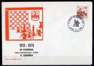 Yugoslavia 1978 CHESS 65 GODINA TOUNAMENT OSIJEKU Cover Special Postmark