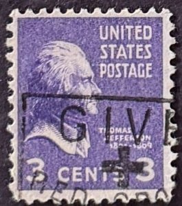 US stamp #807 used