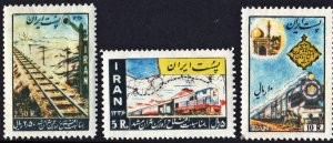 Iran SC#1074-76  Completion of the Tehran-Mashhad Railway Line (1957) MNH*