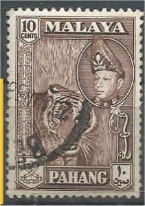 PAHANG, 1957, used 10c, Tiger. Scott 77