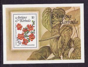 Antigua-Sc#759-unused NH sheet-Local Flowers-1984-