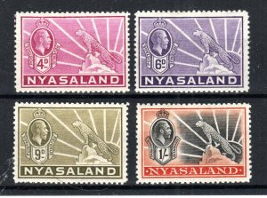 Nyasaland 1934-35 4d to 1s KGVI and Symbol of the Protectorate SG 119-22 MH