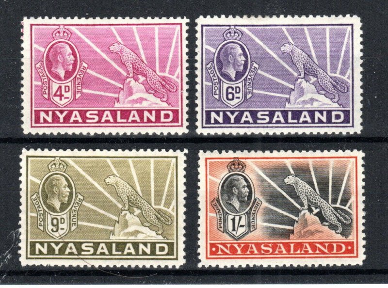 Nyasaland 1934-35 4d to 1s KGV and Symbol of the Protectorate SG 119-22 MH