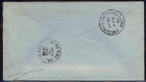 Virginia 1909 Plentiful VA Cancel DPO Helbock R6 Open 1906-1910 Cover 92323