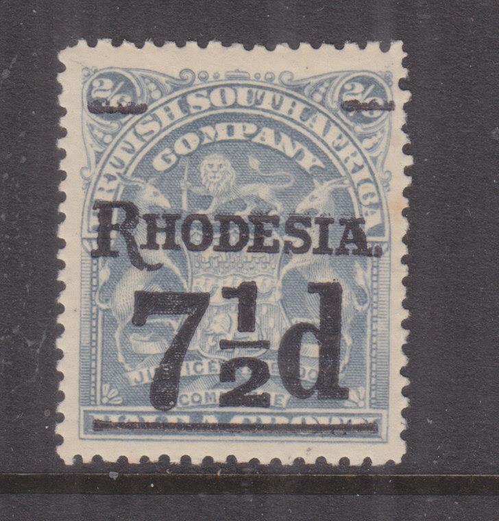 RHODESIA, 1909 7 1/2d. on 2s.6 Bluish Grey, lhm.