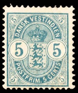 Danish West Indies Scott 22 Unused hinged.