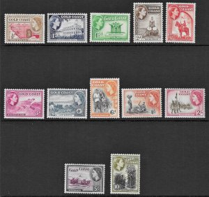 Gold Coast QEII Definitive Set of 1952-1954, Scott148-159 MLH