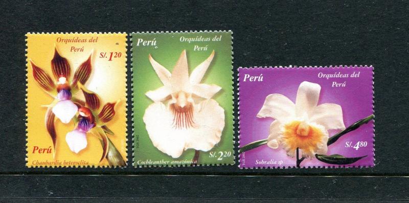 Peru 1376-1378, MNH, Orchids 2004. x29681