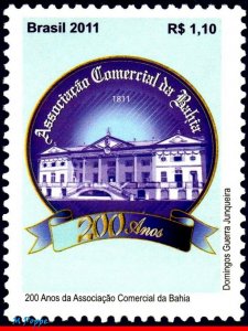 3177 BRAZIL 2011 TRAIDE ASSOCIATION BAHIA, 200 YEAR, ARCHITECTURE, MNH