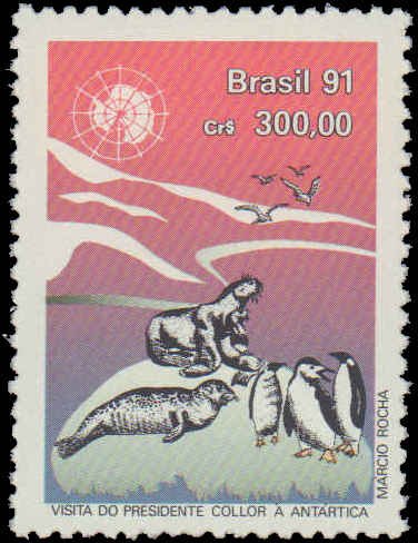 Brazil #2304, Complete Set, 1991, Polar, Never Hinged