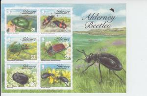 2013 Alderney Beetles & Flowers SS (Scott NA) MNH