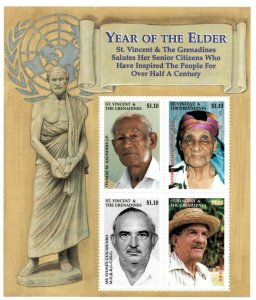 St. Vincent 1999 SC# 2727 Elder Year Inspiring Seniors - Sheet of 4 Stamps - MNH