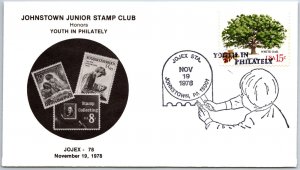 US SPECIAL EVENT COVER YOUTH IN PHILATELY AT JOHNSTOWN PENNSYLVANIA 1978