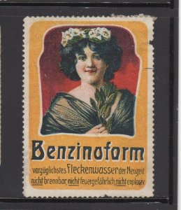 German Advertising Stamp - Benzinoform Best Stain Remover of All Time