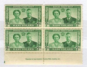 BASUTOLAND; 1947 early Royal Visit issue fine Mint hinged Inscription BLOCK