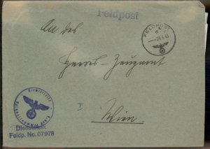 3rd Reich Germany WWII 1st Mountain Div Greece Feldpost Cover G97985