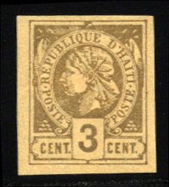 Haiti #3 Cat$22.50, 1881 3c gray brown, hinged