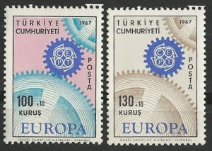 Turkey # B120-21  Europa 1967  (2)  Mint NH