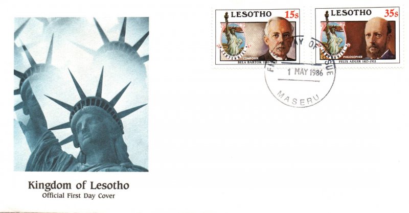 Lesotho 535-536 Statue of Liberty U/A FDC