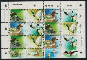 Israel Birds Ducks 4v Sheetlet of 3 sets 1989 MNH SC#1025 SG#1076-1079