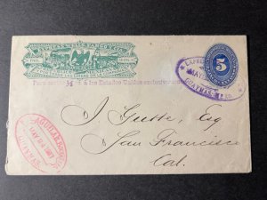 1887 Mexico Cover Guaymas to San Francisco CA USA Express Wells Fargo and CIA