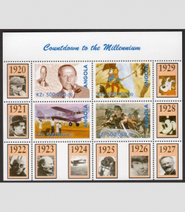 ANGOLA 1999 Millennium 1920/1929 TINTN By Herge Sheet Perforated + Labels mnh.vf
