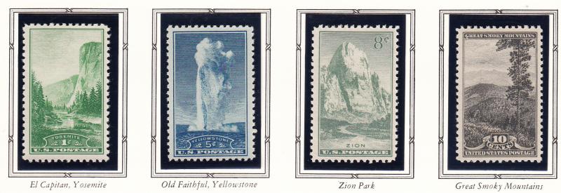 U.S.  Scott # 740-748  Nat'l Parks       /  PL-39