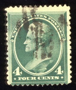 US Scott 211 Used 4c blue green Andrew Jackson Lot T980 bhmstamps