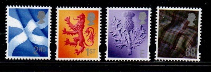 Great Britain Scotland Sc 20-23 2003  2nd, 1st, E& 68p stamp set mint NH