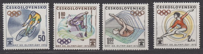 Czechoslovakia Scott 1813-1816 1972 MNH